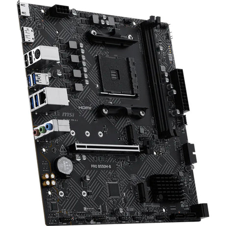 Msi pro b550m-b socket am4 moederbord (zwart, raid, gb-lan, sound, µatx)