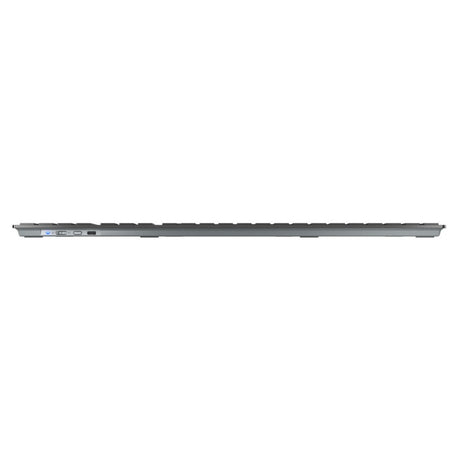 Cherry KW 9100 Slim, Tastatur (Schwarz Silber, EU-Layout (QWERTY), Scherenschalter, ABS, USB-C, 2,4 GHz, Bluetooth)
