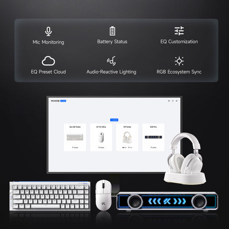 Mchose v9 turbo+ magnetic wireless over-ear gaming headset (rood, nintendo switch, playstation 4, playstation 5, mobiel, pc, 2.4g bluetooth usb)