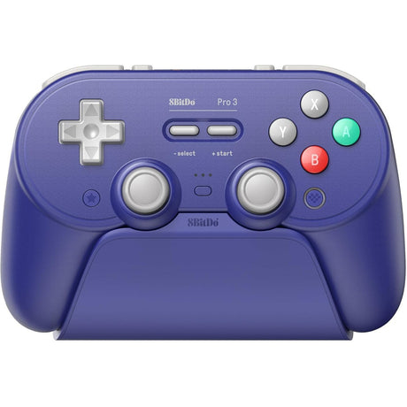 8bitdo pro 3 Bluetooth-Gamepad (lila weiß, Switch 1 2, PC, Android, 2,4 GHz Bluetooth USB)
