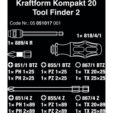Wera Kraftform Compact 20 Schraubendreher-Set Schraubendreher-Set Kraftform Compact 20
