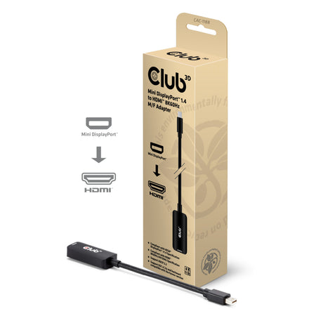 Club 3D Mini Displayport 1.4 auf HDMI 8K60Hz M-F Adapter (Schwarz)