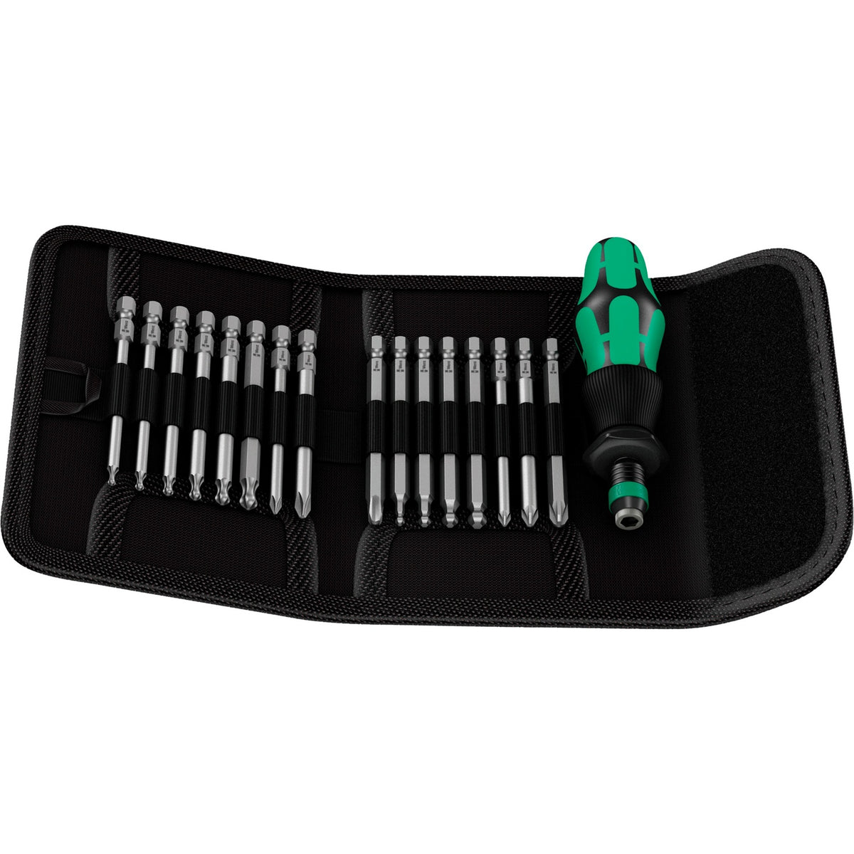 Wera Kraftform kompakt 60 kk, 17-teiliger Steckschlüssel (schwarz grün, Bits mit Kugelkopf)