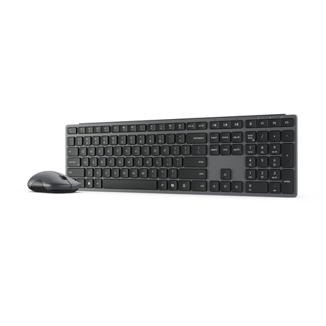 Lenovo 700 modernes kabelloses Kombi-Desktop-Set für mehrere Geräte (grau, US-Layout (QWERTY), 100 %, 4000 dpi, 2,4 GHz, BT 5.3, USB-A)