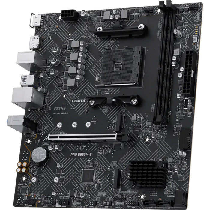 Msi pro b550m-b socket am4 moederbord (zwart, raid, gb-lan, sound, µatx)