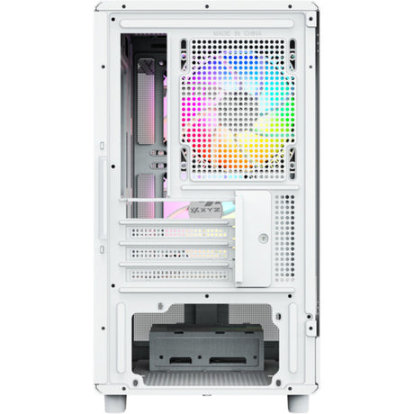 Xyz PC Gear Atom Midi-Tower-Gehäuse (weiß | 2x USB-A | 1x USB-C | gehärtetes Glas)