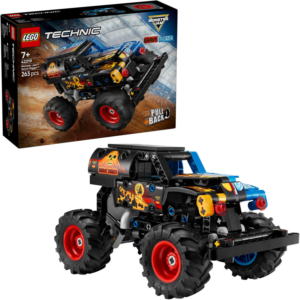 Lego Technic 42219 Monster Jam Grave Digger Feuer und Eis