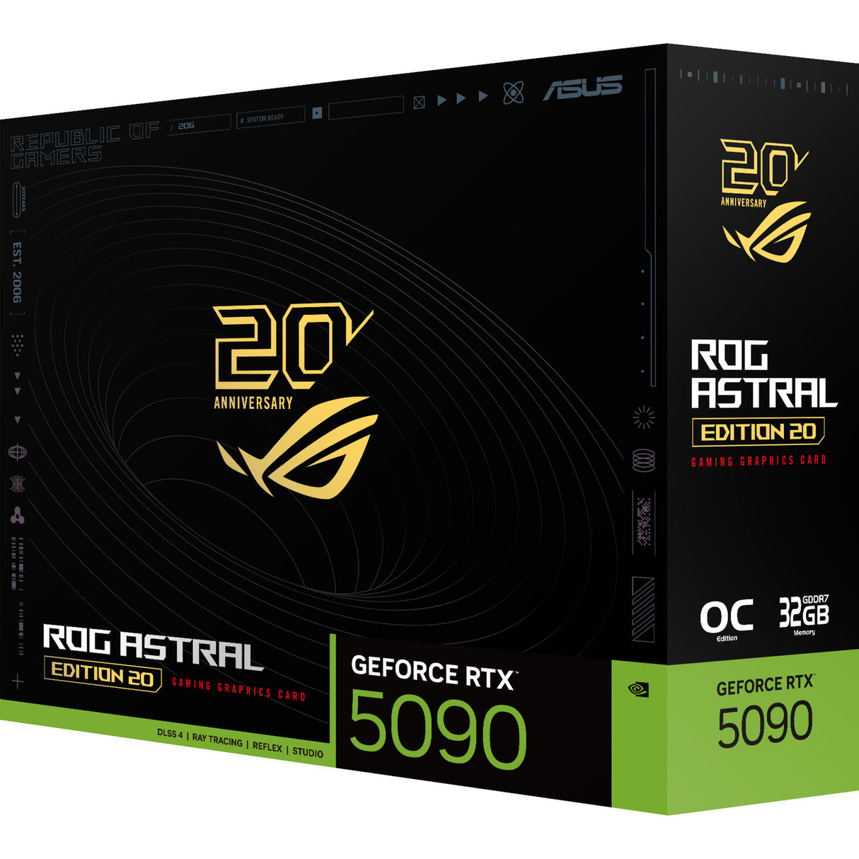 Asus geforce rtx 5090 rog astral edition 20 grafische kaart (dlss 4, 3x displayport, 2x hdmi 2.1, usb-c)