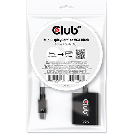 Club 3D Mini DisplayPort zu VGA Active Adapter