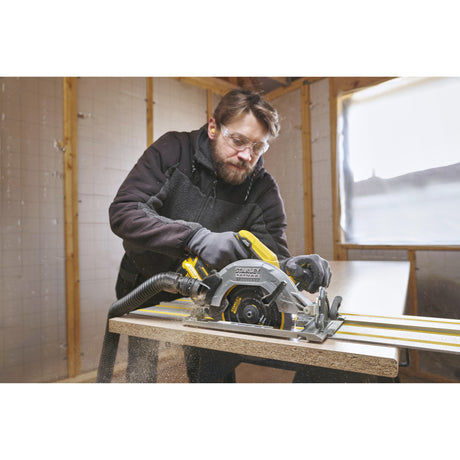Stanley Fatmax V20 18 V Kreissäge 190 mm Handkreissäge (schwarz gelb, Akku und Ladegerät im Lieferumfang enthalten, mit Koffer)