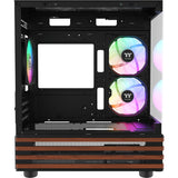 Thermaltake view 170 ws argb mini tower behuizing (zwart houtkleur | 2x usb-a | rgb | window)