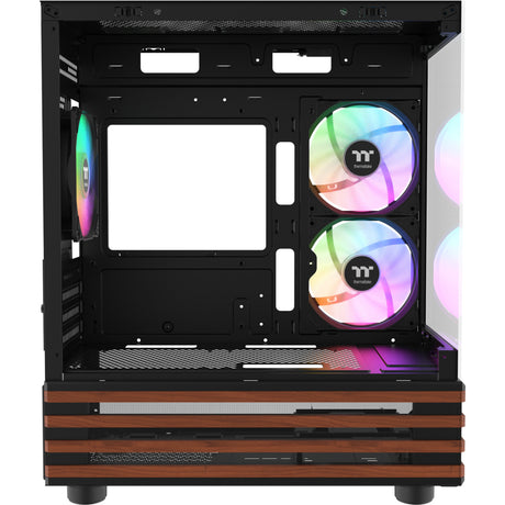 Thermaltake view 170 ws argb mini tower behuizing (zwart houtkleur | 2x usb-a | rgb | window)
