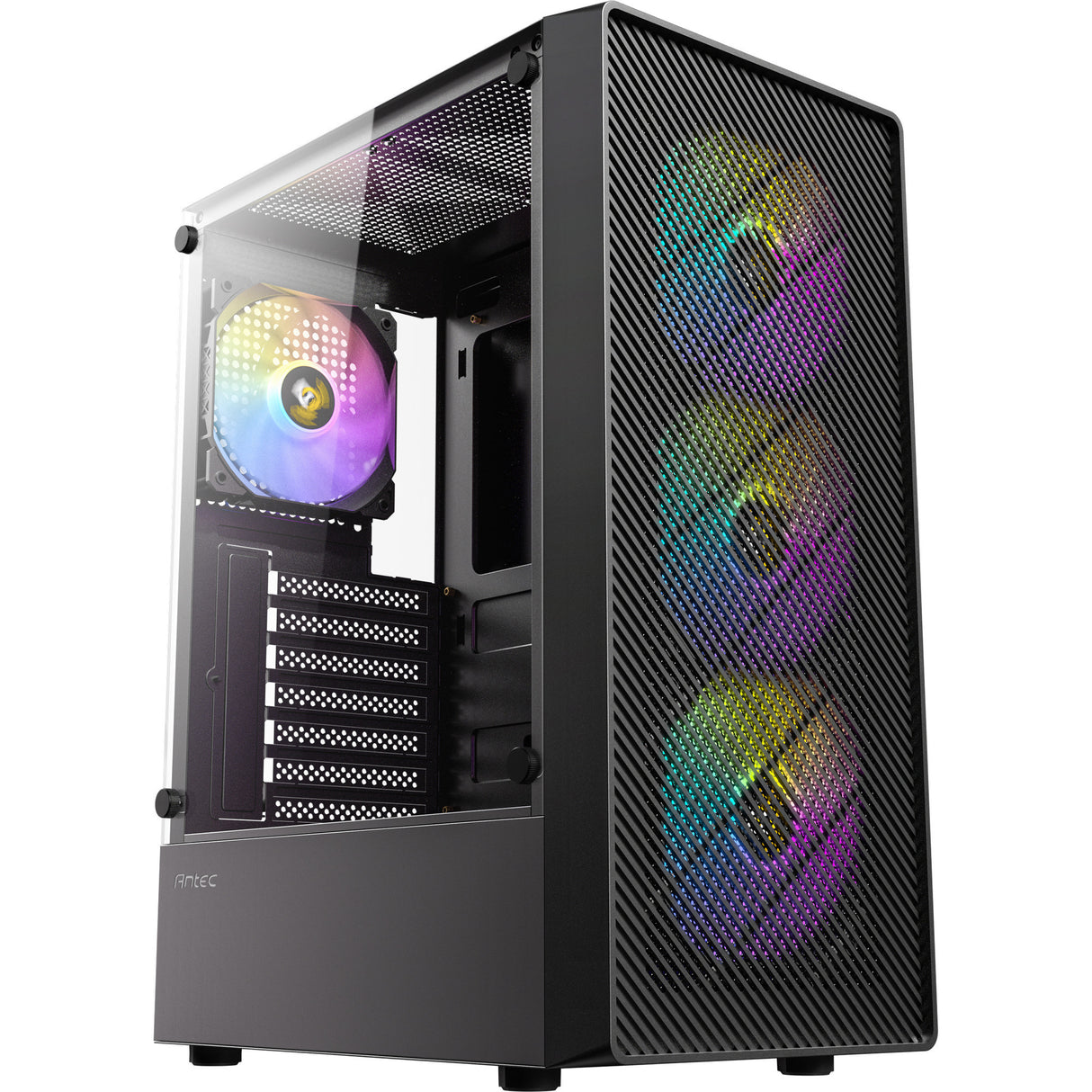 Antec Ax26 RGB Elite Midi-Tower-Gehäuse (schwarz | 3x USB-A | gehärtetes Glas)