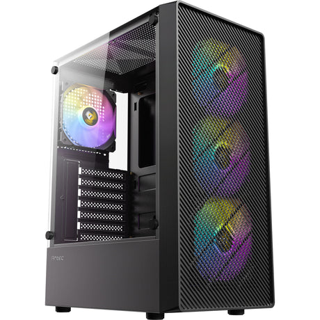 Antec Ax26 RGB Elite Midi-Tower-Gehäuse (schwarz | 3x USB-A | gehärtetes Glas)