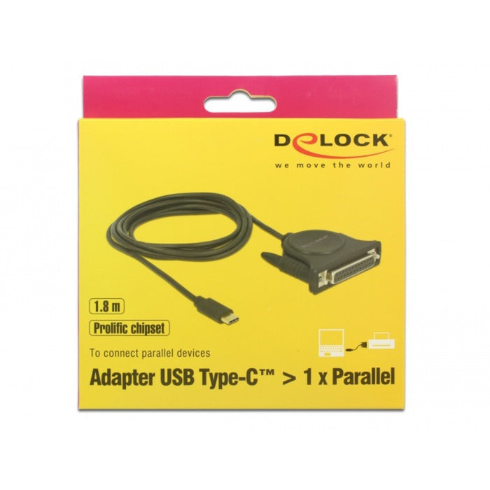 Delock USB-C 2.0 Männlich> 1 x Parallel DB25 Frauen