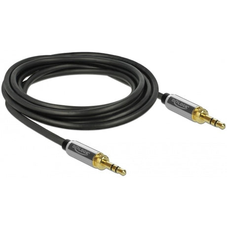 Delock Stereokabel 3,5 mm 3 Pin Stecker > 3,5 mm 3 Pin Stecker (schwarz, 3 Meter)