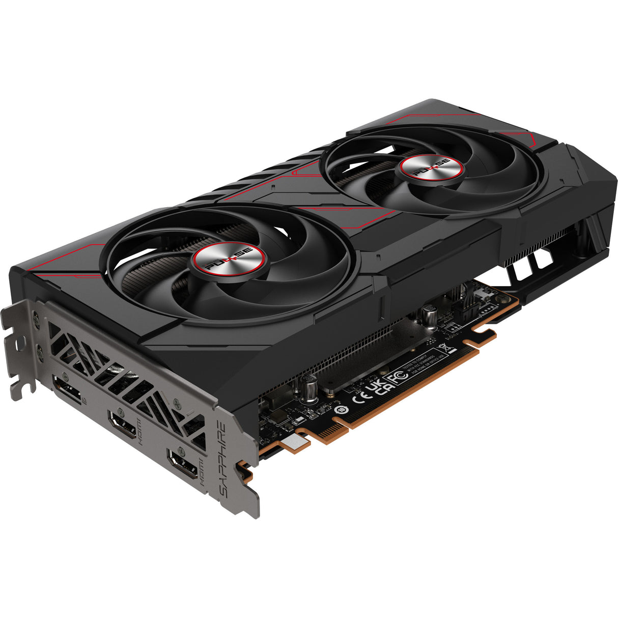 Sapphire Radeon RX 9060 XT Pulse 16GB OC Grafikkarte (schwarz rot, 1x Display Port, 2x HDMI)