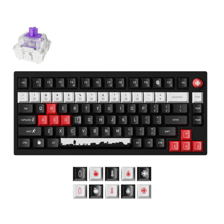 Keychron Dayz Special Edition kabellose Magnetschalter-Tastatur (schwarz, US-Layout (QWERTY), Gateron Double-Rail-Magnetnebel, 80 % (TKL), RGB-LEDs, Dye-Sub-PBT, Hot-Swap, Knopf, 2,4 GHz | Bluetooth 5.2 | USB-C)