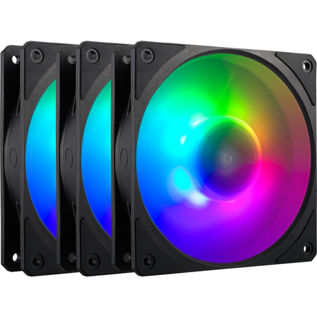 Cooler Master Mobius 120p ArGB 120x120x25 Gehäuselüfter (schwarz, 3 Stück, 120 x 120 x 25 mm, PWM)