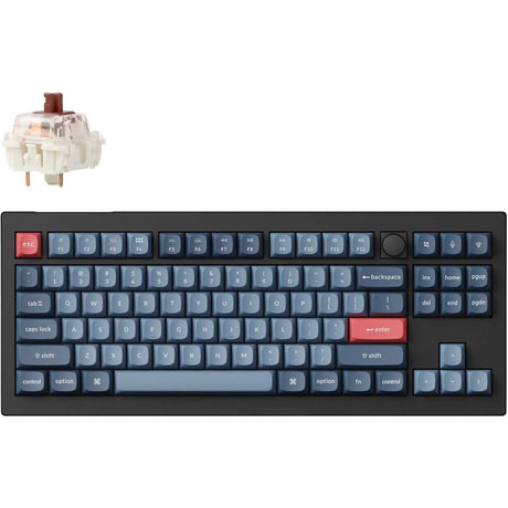 Mechanische Tastatur Keychron V3 Max-D3 RGB (Schwarz, US-Layout (QWERTY), Gateron Jupiter Brown, 80 % (TKL), RGB-LEDs, Double-Shot PBT, Hot Swap, 2.4 | Bluetooth | USB-C, Knopf)