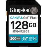 Kingston Leinwand los! plus SDXC 128 GB Speicherkarte (schwarz, Klasse 10, UHS-I U3, V30)