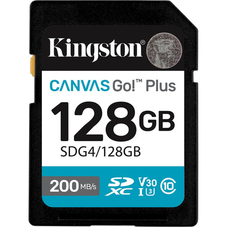 Kingston Leinwand los! plus SDXC 128 GB Speicherkarte (schwarz, Klasse 10, UHS-I U3, V30)