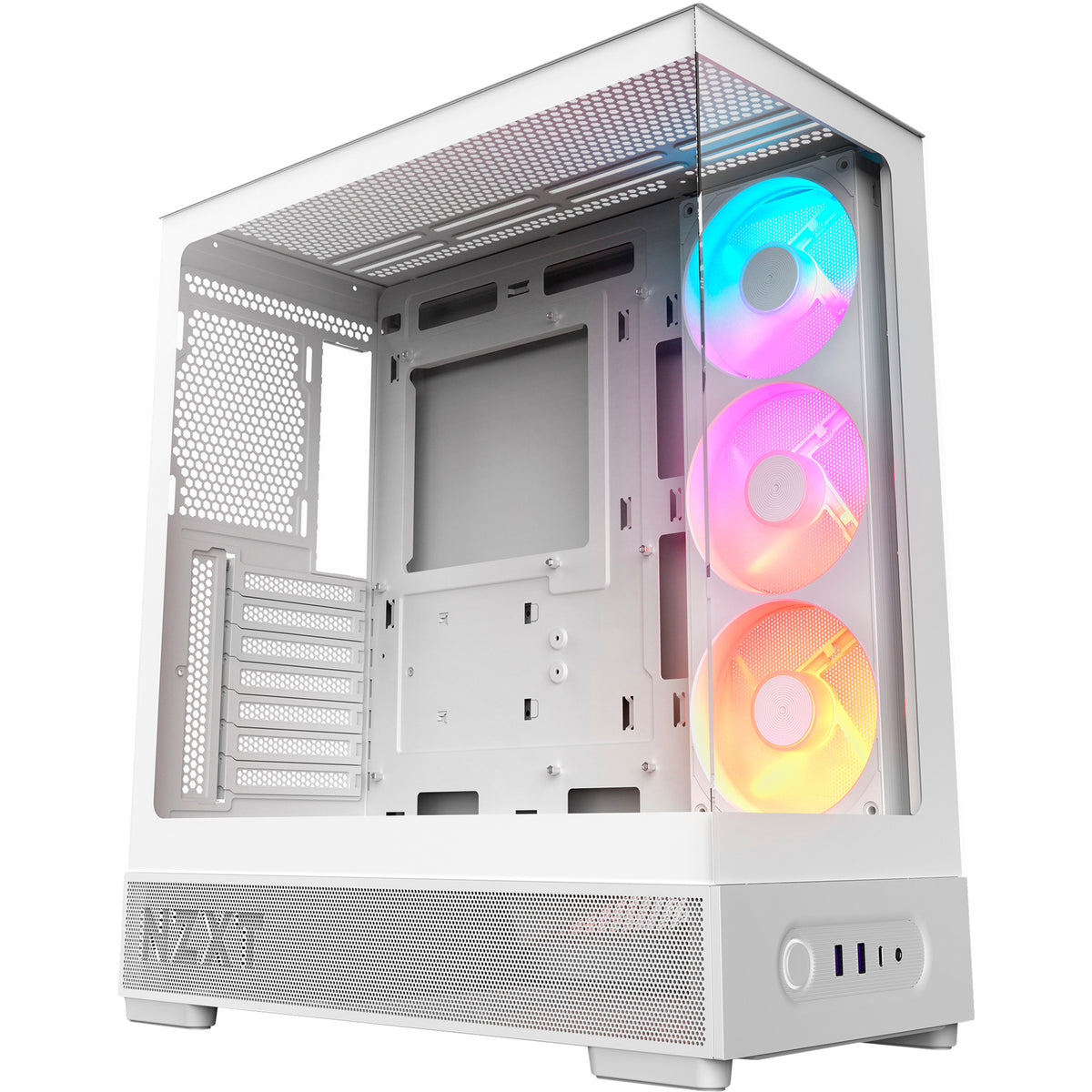 Nzxt s5 rgb midi tower behuizing (wit | 2x usb-a | 1x usb-c | rgb | tempered glass)