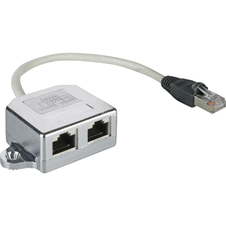 Goobay Kabelsplitter RJ45 Cat.5 F UTP T Adapter (Silber, 2x RJ45)