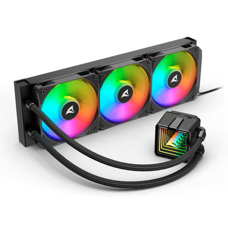 Sharkoon S100 ArGB Wasserkühlung (schwarz, 4-Pin-PWM-Lüfteranschluss)