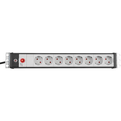 Brennerstuhl Premium-Line 19 Steckdosenleiste für Schaltschränke 8-fach Schwarzlicht GR 3m H05VV-F 3G1,5 19-Format