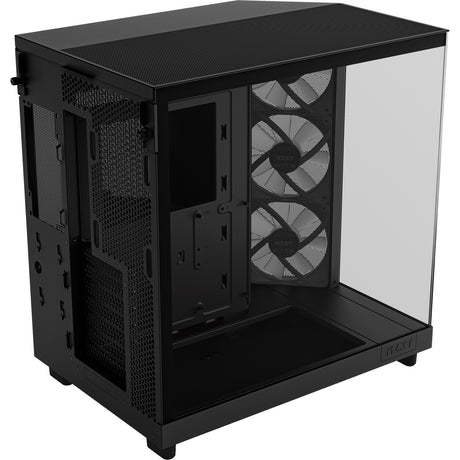 Nzxt h6 flow rgb midi tower housing (black | 2x usb-a | 1x usb-c | rgb | tempered glass)