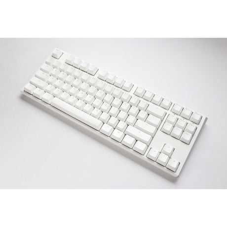 Ducky One 3 Classic Pure White TKL RGB mechanische Tastatur (weiß, US-Layout (QWERTY), Cherry MX Silent Red, 80 % (TKL), RGB-LEDs, Double-Shot PBT, Hot-Swap-fähig, Quack-Mechanik)