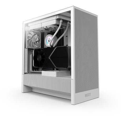 Nzxt h5 flow v2 Midi-Tower-Gehäuse (weiß | 1x USB-A | 1x USB-C | gehärtetes Glas)