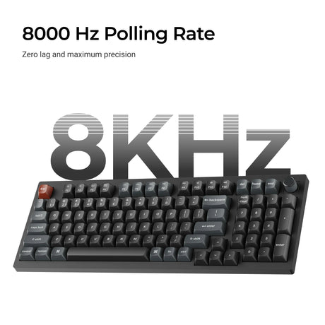 Keychron V5 Ultra 8K kabellose, benutzerdefinierte mechanische Tastatur (Schwarz, US-Layout (QWERTY), Seidenbommelbraun, 96 %, RGB, Hot-Swap, 2,4 GHz | Bluetooth 5.3 | USB-C)