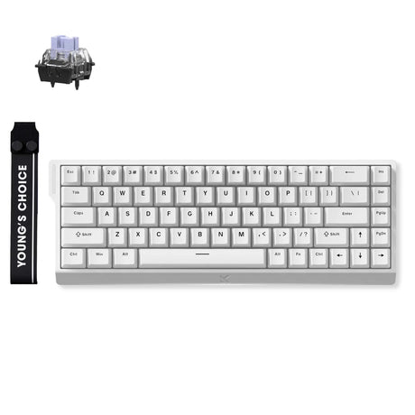 Mchose Ace 68 Hall-Effekt-Magnetschalter-Gaming-Tastatur (weiß, US-Layout (QWERTY), Ktek Magnetic Max, 65 %, RGB, Hot-Swap, USB-C, Hall-Effekt-Sensor)