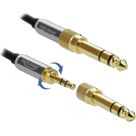 Delock Stereo Klinke 3,5 mm 3 Pin Stecker > Buchse Verlängerungskabel (schwarz, 0,5 Meter)