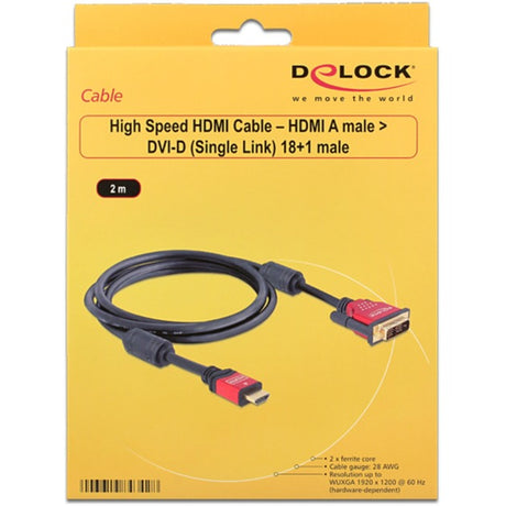 Delock High Speed HDMI A (Stecker) > DVI (Stecker) Adapter (schwarz, 2 Meter)