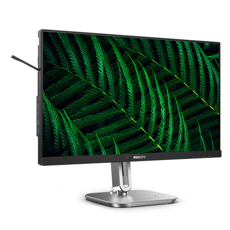 Philips 24b2g5301 23.8 monitor (zilver zwart, 1x displayport, 1x hdmi, 1x vga, 3x usb-c, 4x usb-a, 1x rj-45)