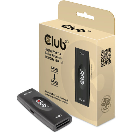 Club 3D DisplayPort 1.4 Active Repeater 4K120Hz HBR3 F F Kabel (Schwarz)