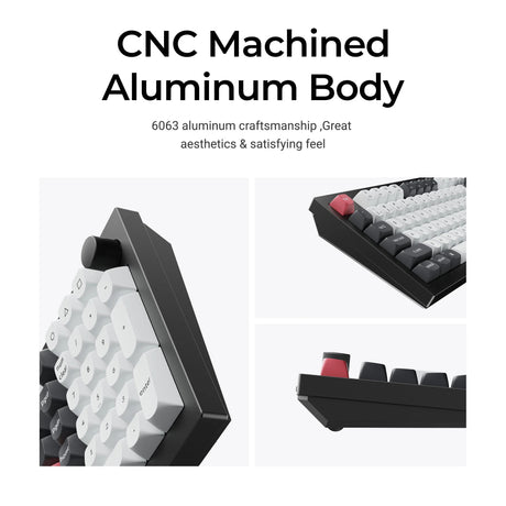Keychron Q5 HE QMK kabellose benutzerdefinierte Tastatur (schwarz, US-Layout (QWERTY), Gateron Double-Rail Magnetic Nebula, 96 %, RGB-LEDs, OSA Double-Shot PBT, Hot-Swap, Knopf, 2,4 GHz | Bluetooth 5.1 | USB-C)