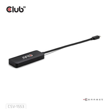 Club 3D USB-C auf Triple DisplayPort MST Hub (Schwarz, 4K60Hz)