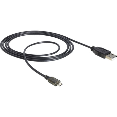 Delock USB-A > Micro USB-B mit LED-Kabel (schwarz, 1,5 Meter)