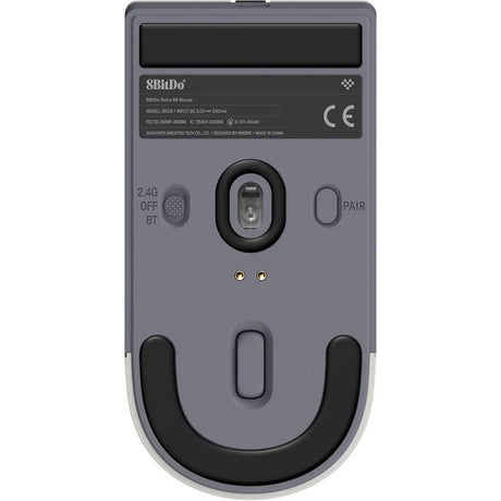 8bitdo Retro R8 Maus – N Edition (Grau Rot, 50 – 26000 dpi, Bluetooth USB-C 2,4 GHz)