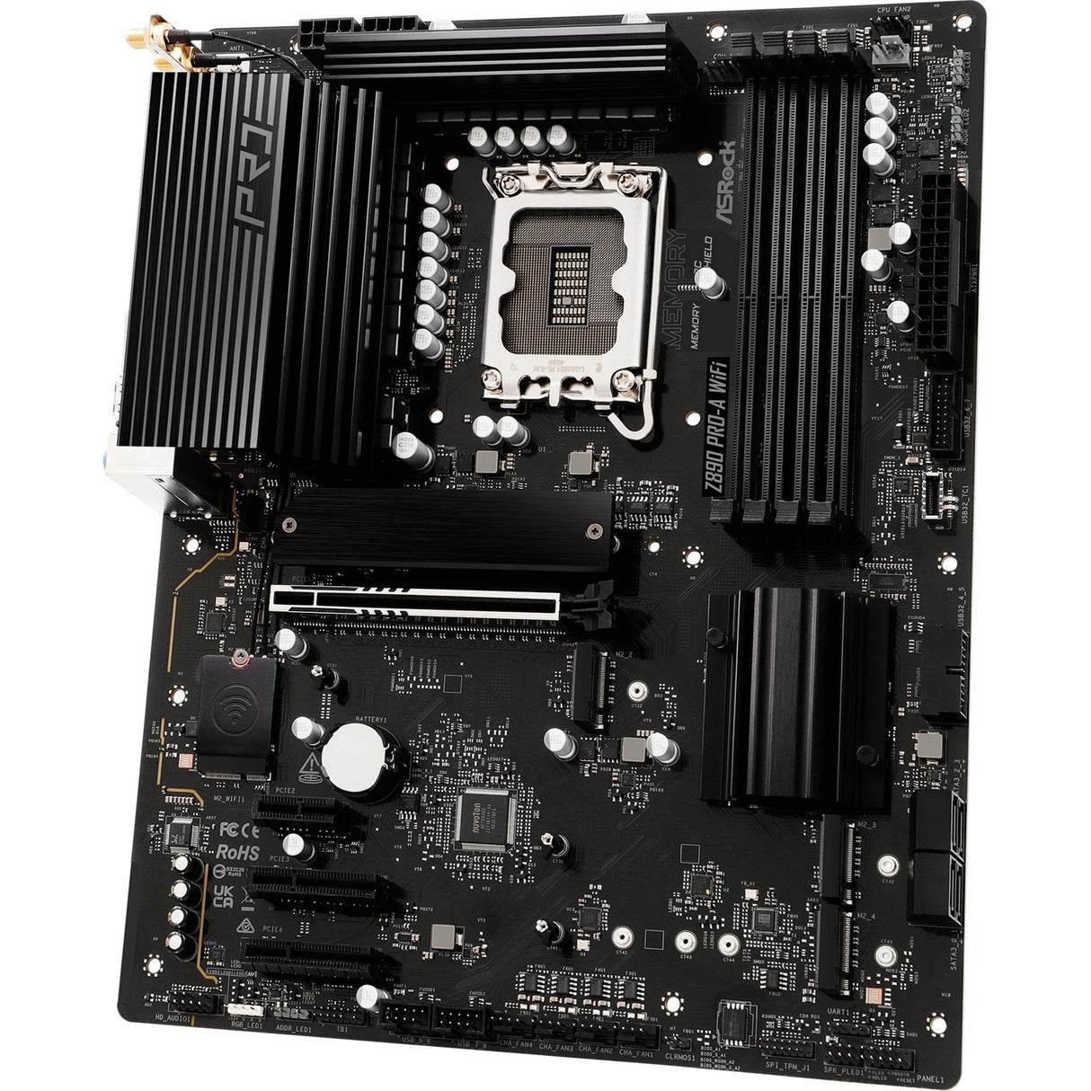 Asrock Z890 Pro-A WiFi Sockel 1851 Motherboard (schwarz, RAID, 2,5 GB-LAN, WiFi 6e, BT, Sound, ATX)