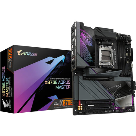 Gigabyte x870e Aorus Master Sockel AM5 Motherboard (Schwarz, Raid, 5 GB LAN, Wi-Fi 7, BT, Sound, ATX)