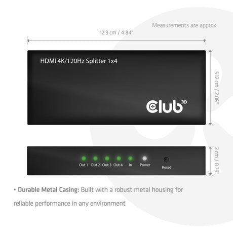 Club 3D HDMI Splitter 1x > 4x HDMI 4K 120Hz (schwarz)