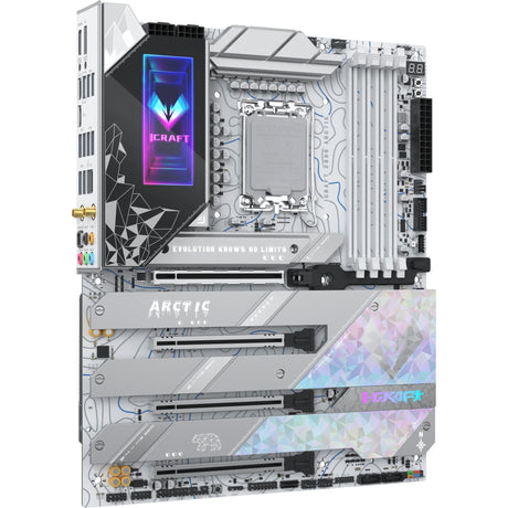 Maxsun MS-Icraft Z890 Arctic Socket 1851 Mainboard (weiß, RAID, 2,5 GB-LAN, WLAN, BT, Sound, ATX)