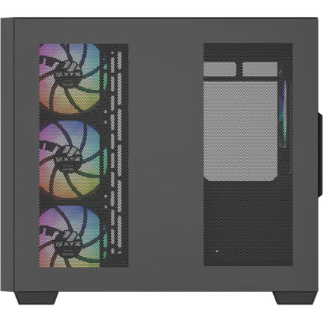 Xyz PC Gear Qubex Midi-Tower-Gehäuse (Schwarz | 2x USB-A | 1x USB-C | Gehärtetes Glas)