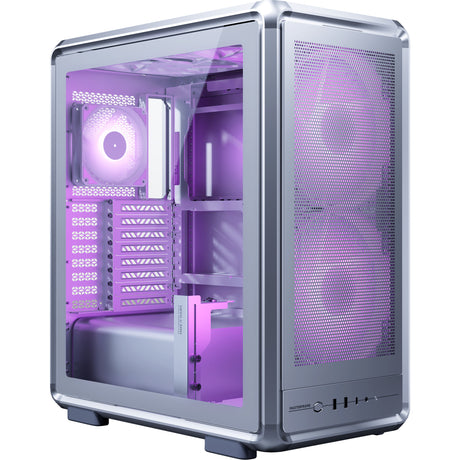 Cooler Master Masterframe 500 Mesh Argb Midi-Tower-Gehäuse (Silber | 2x USB-A | 1x USB-C | RGB | gehärtetes Glas)