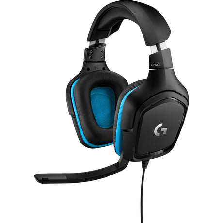 Logitech G432 7.1 Surround Sound Kabelgebundenes Over-Ear-Gaming-Headset (Schwarz Blau, PC, Playstation 4, Playstation 5, Xbox One, Xbox Series X|S, Nintendo Switch)